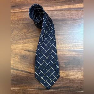 MARKS & SPENCER Navy and Gold Grid Tie